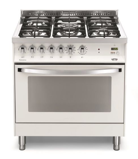 LOFRA kaasuliesi 80 RAINBOW sähköuunilla, valkoinen