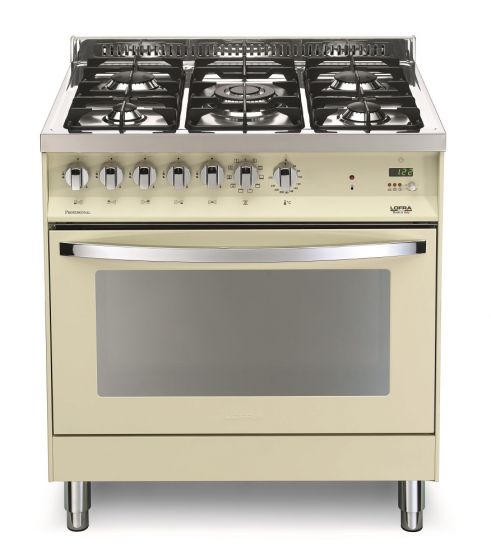 LOFRA kaasuliesi 80 RAINBOW sähköuunilla, kerma