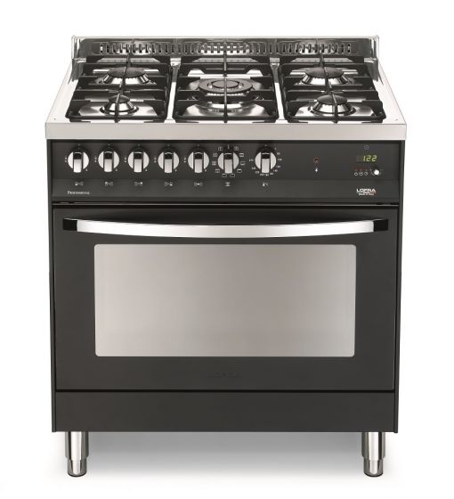 LOFRA kaasuliesi 80 RAINBOW sähköuunilla, musta