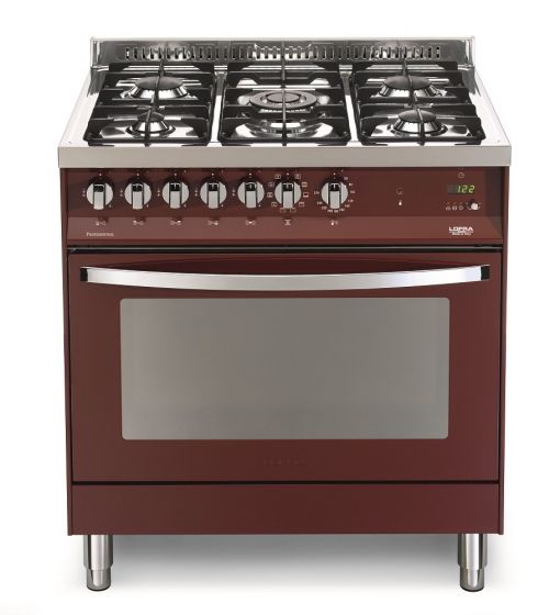 LOFRA kaasuliesi 80 RAINBOW sähköuunilla, burgundy