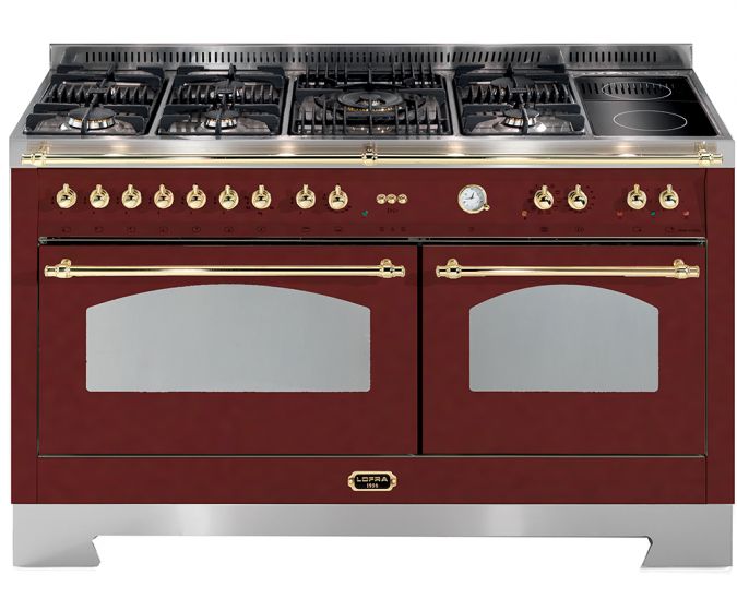 Lofra Dolce Vita kaasuliesi kahdella sähköuunilla 150 cm, burgundy