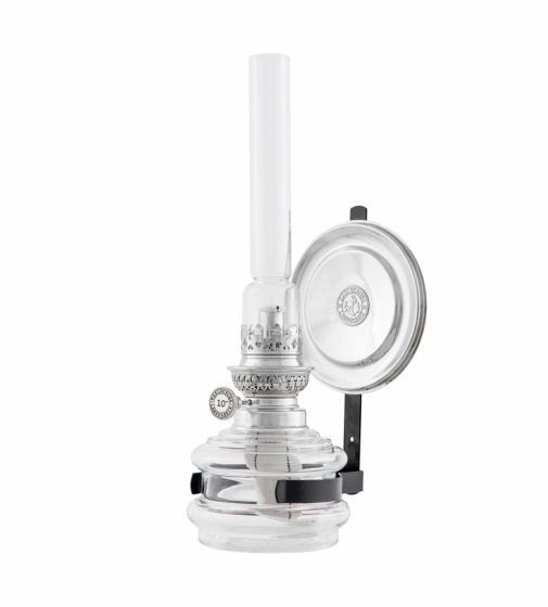 Karlskrona Lampfabrik Lindholmen öljylamppu kromi