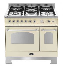 Lofra Dolce Vita kaasuliesi kahdella sähköuunilla 90 cm kerma/kromi