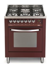 LOFRA kaasuliesi 70 RAINBOW sähköuunilla, burgundy