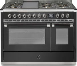 Steel Ascot 120 Combi kaasuliesi kahdella sähköuunilla, antrasiitti