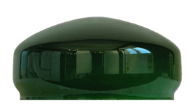 Tummanvihreä Strindberg lasikupu, jonka kiinnityshalkaisija 200 mm