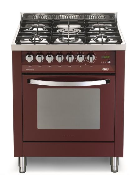 LOFRA kaasuliesi 70 RAINBOW sähköuunilla, burgundy