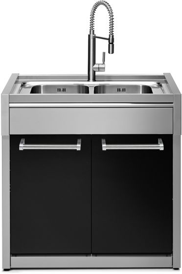 Steel Genesi tiskiallaskaapisto kahdella altaalla 90 cm musta
